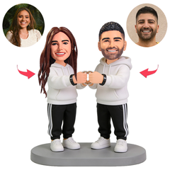 Paar mit Doppelringen Benutzerdefinierte Bobbleheads