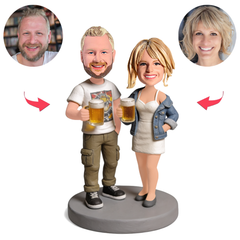 Paar mit Bierkrügen Benutzerdefinierte Bobbleheads