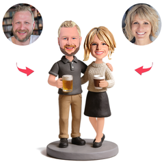 Liebespaar mit Getränken Benutzerdefinierte Bobbleheads