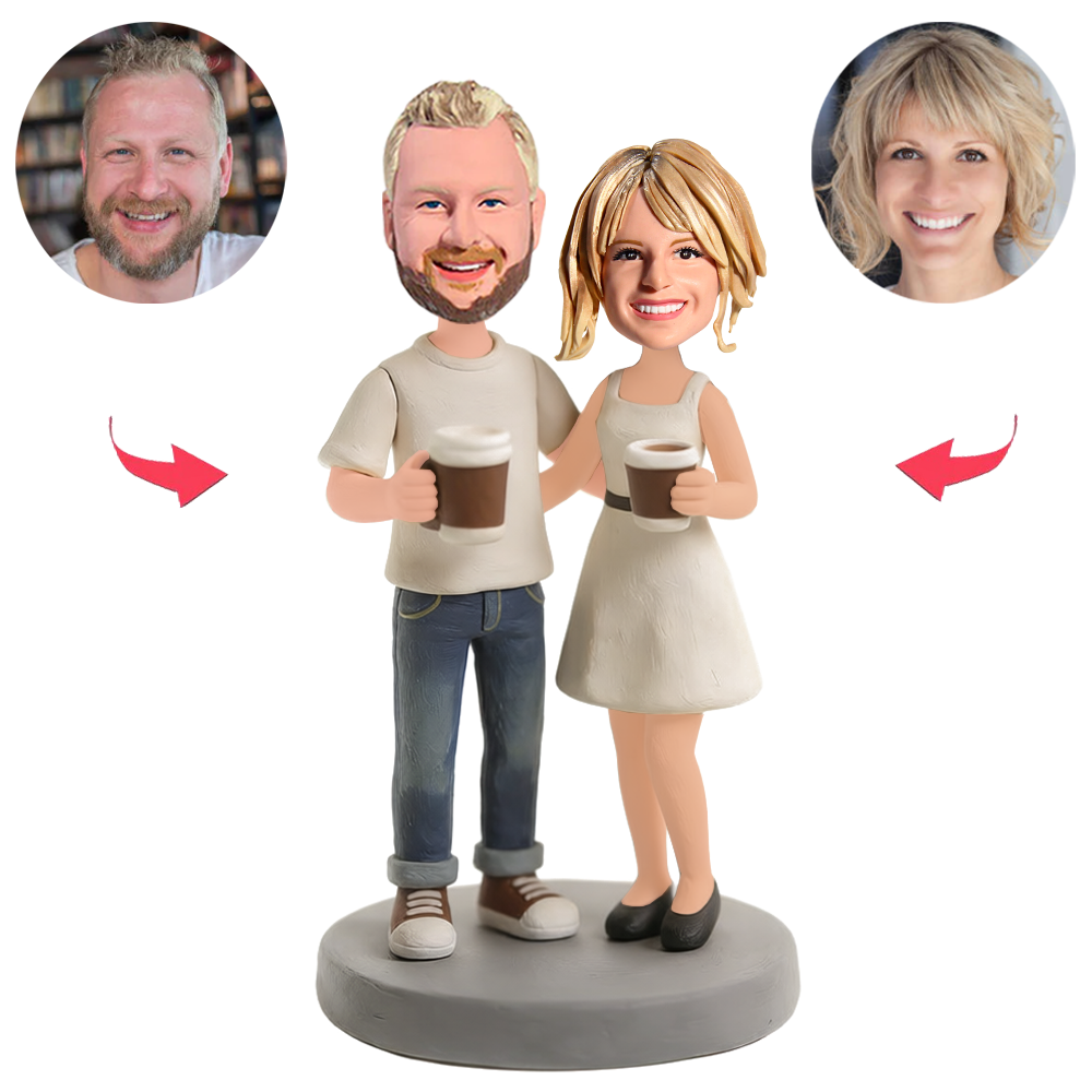 Verliebte mit Kaffee Benutzerdefinierte Bobbleheads