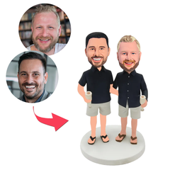 Paar in schwarzen Hemden Benutzerdefinierte Bobbleheads