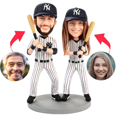 New Yorker Baseballpaar posiert Benutzerdefinierte Bobbleheads