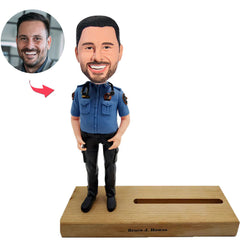 Polizist Kundenspezifische Bobbleheads mit Visitenkartenhalter Basis