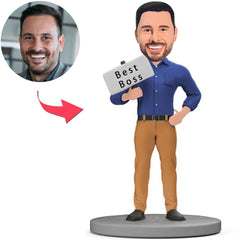 Kundenspezifischer Bobbleheads Bester Chef addieren Text