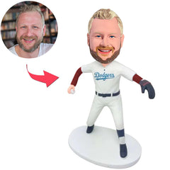 Dodgers-Baseballspieler serviert Aktion Kundenspezifische Bobbleheads mit graviertem Text