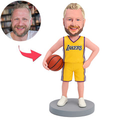 Lakers-Basketballspieler Kundenspezifische Bobbleheads mit graviertem Text
