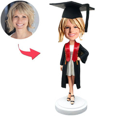 Glückliche Abschlussfrau Benutzerdefinierte Bobbleheads
