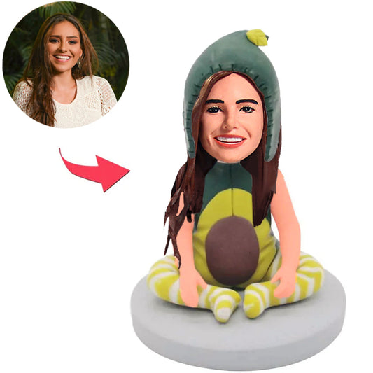 Lustige Frau im Baby-Strampler Kundenspezifische Bobbleheads mit eingraviertem Text