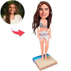 Totenkopf-Höschen, sexy Frau Kundenspezifische Bobbleheads mit eingraviertem Text