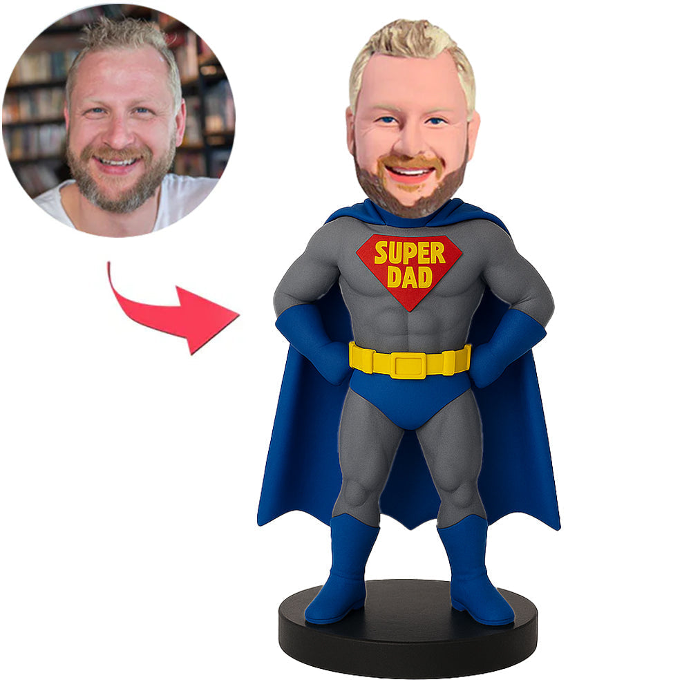 Batman Super Papa Blauer Umhang Benutzerdefinierte Wackelköpfe