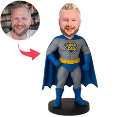 Super Dad Blue Cape Custom Bobbleheads