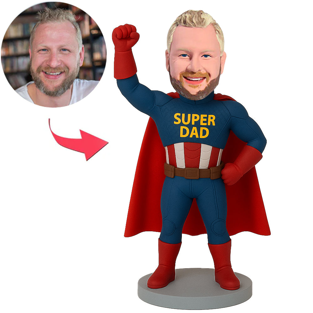 Super Dad Captain America Custom Bobbleheads