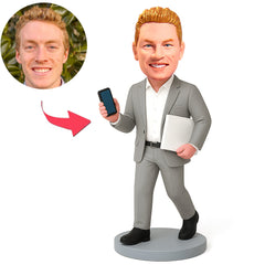 Geschäftsmann mit Handy Benutzerdefinierte Bobbleheads