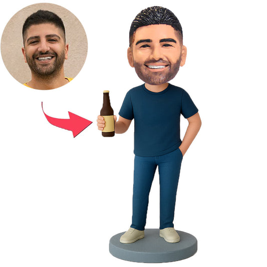 Mann mit Bierflasche Benutzerdefinierte Bobbleheads