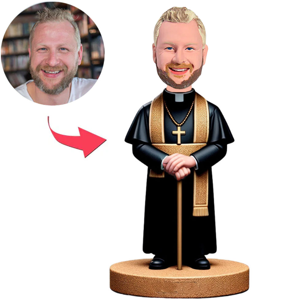 Priester mit Gehstock Benutzerdefinierte Bobbleheads