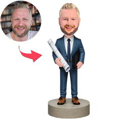 Ingenieur mit Bauplänen Benutzerdefinierte Bobbleheads