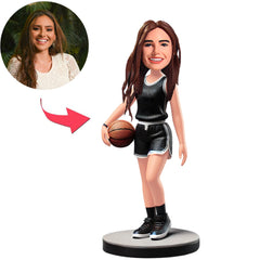 Frau in schwarzem Basketball Trikot Benutzerdefinierte Bobbleheads