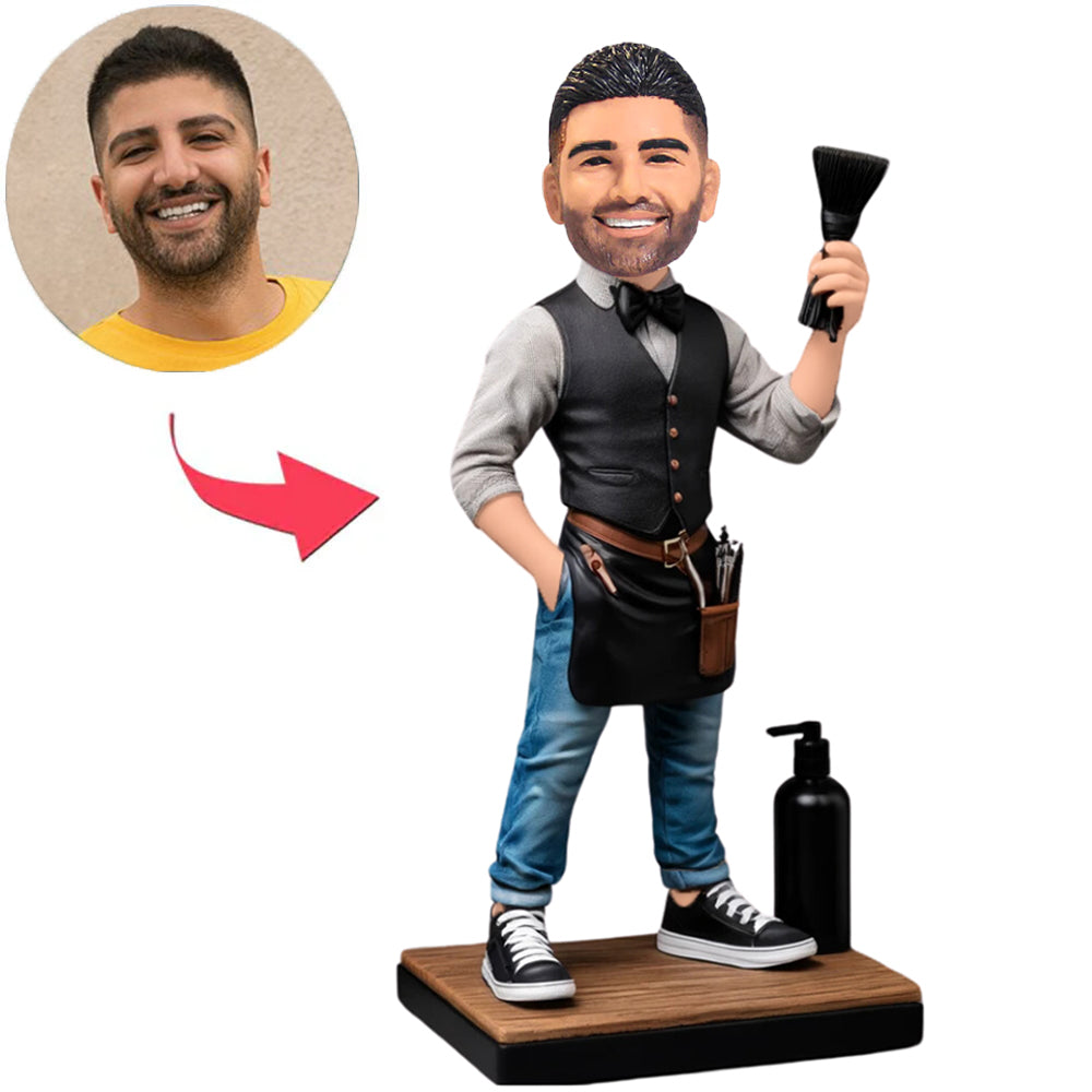 Männlicher Friseur mit Bürste Benutzerdefinierte Bobbleheads