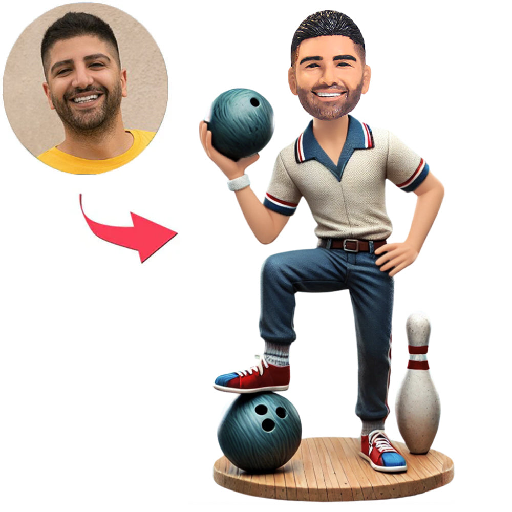 Männlicher Bowling Sportler Benutzerdefinierte Bobbleheads