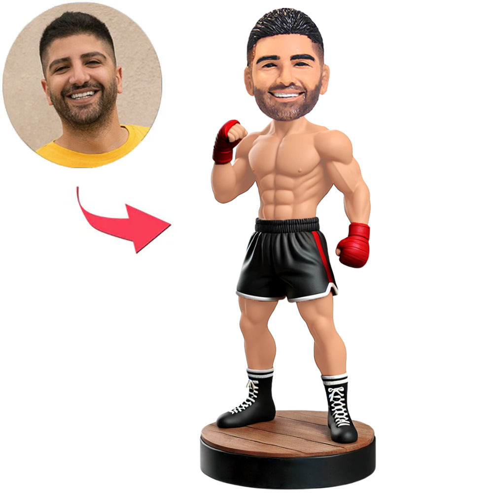 Männlicher Boxer mit roten Handschuhen Benutzerdefinierte Bobbleheads