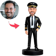 Männlicher Flugbegleiter mit Hut Benutzerdefinierte Bobbleheads