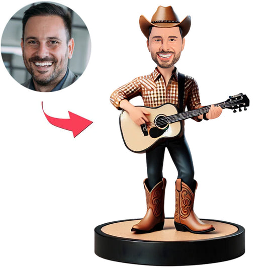 Cowboy spielt Gitarre Benutzerdefinierte Bobbleheads