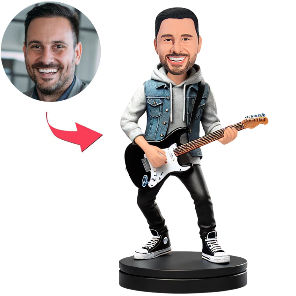 Rock Mann spielt Bass Benutzerdefinierte Bobbleheads
