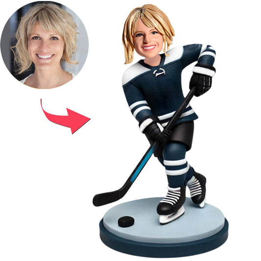 Hockeyspielerin in Sportkleidung Benutzerdefinierte Bobbleheads