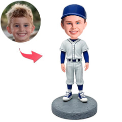 Kind Baseballspieler in weißem Anzug Benutzerdefinierte Bobbleheads
