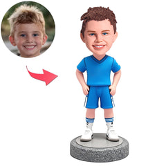Kind in blauer Anzugkleidung Benutzerdefinierte Bobbleheads