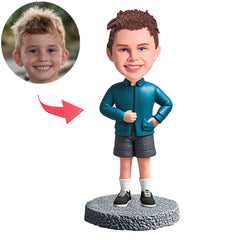 Junge mit Händen an der Hüfte Benutzerdefinierte Bobbleheads