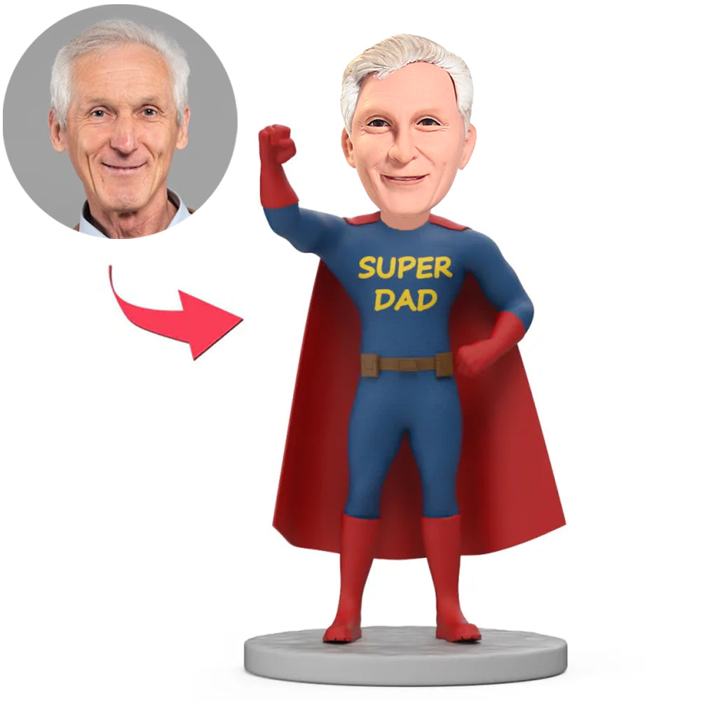 Super Papa mit erhobener Faust Benutzerdefinierte Bobbleheads