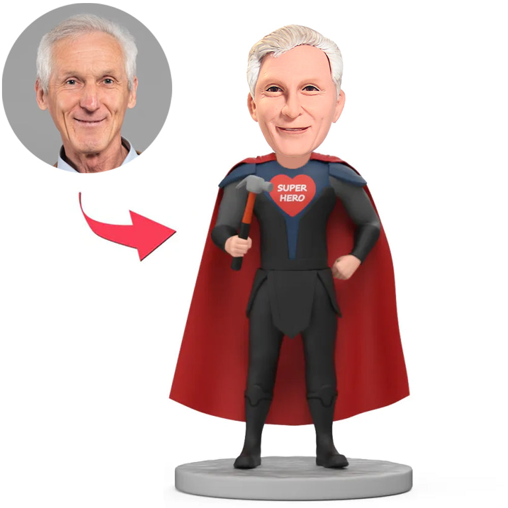 Superheld mit Zimmermannshammer Benutzerdefinierte Bobbleheads