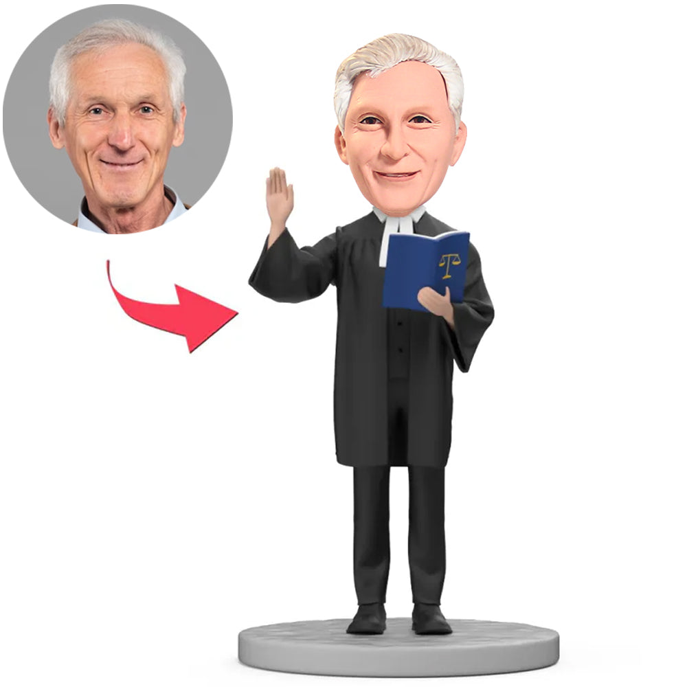 Faire Richterin mit Buch Benutzerdefinierte Bobbleheads