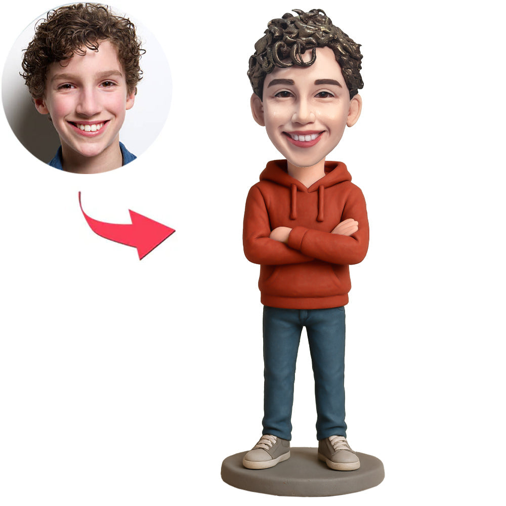 Junge in roter Kapuzenjacke Benutzerdefinierte Bobbleheads