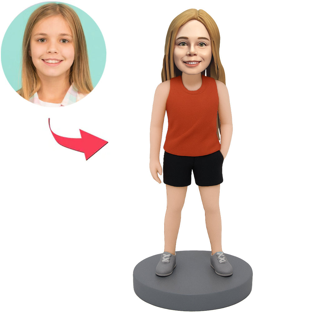 Mädchen in roter Weste Benutzerdefinierte Bobbleheads
