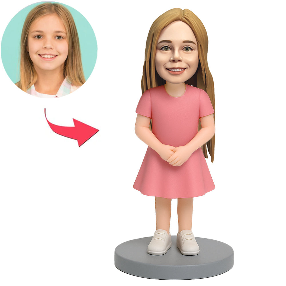 Mädchen in pinkem Kleid Benutzerdefinierte Bobbleheads