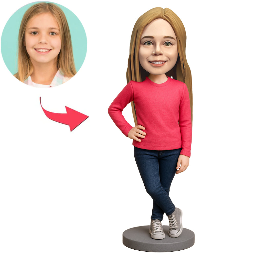 Mädchen mit gekreuzten Beinen Benutzerdefinierte Bobbleheads