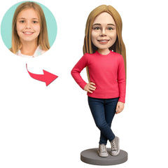 Mädchen mit gekreuzten Beinen Benutzerdefinierte Bobbleheads