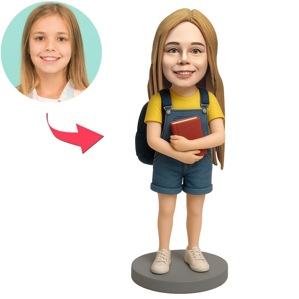 Mädchen mit Schulranzen Benutzerdefinierte Bobbleheads