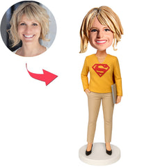 Super Geschäftsfrau mit Laptop Benutzerdefinierte Bobbleheads