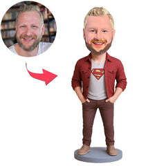 Übermensch in roter Jacke Benutzerdefinierte Bobbleheads