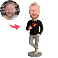 Übermensch mit Handy Benutzerdefinierte Bobbleheads