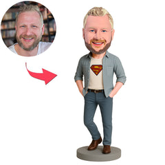 Übermensch mit Händen in Hosentaschen Benutzerdefinierte Bobbleheads