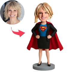 Super Geschäftsfrau mit Umhang Benutzerdefinierte Bobbleheads