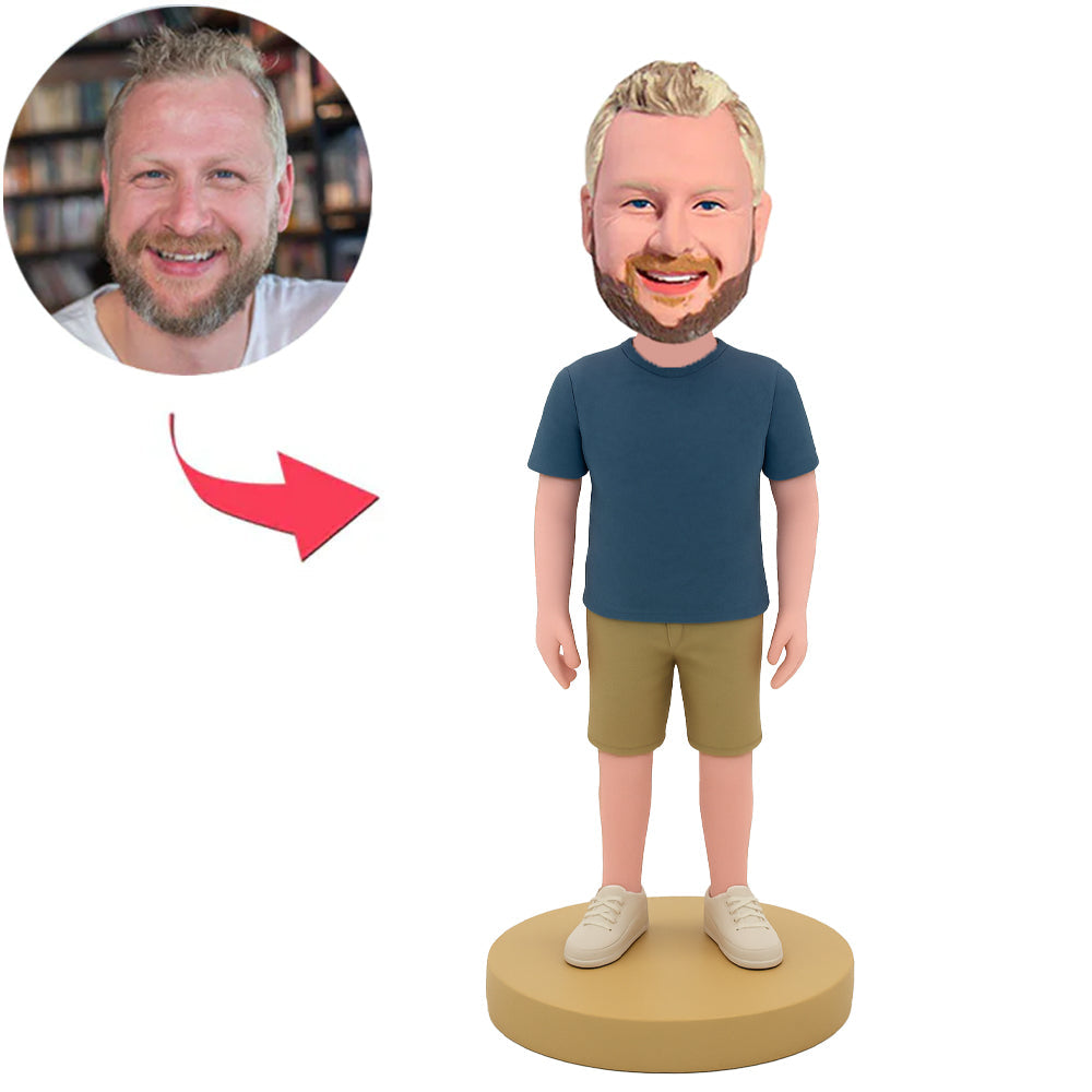 Mann in Khaki Shorts Benutzerdefinierte Bobbleheads