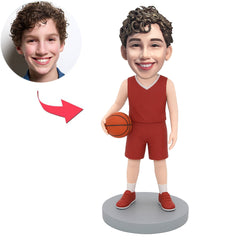 Junge in roter Basketball Uniform Benutzerdefinierte Bobbleheads