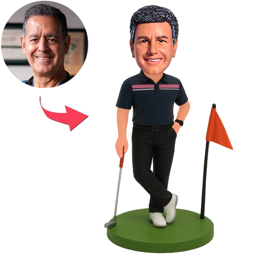 Golfspieler in schwarzer Hose Benutzerdefinierte Bobbleheads