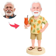 Pensionierter Mann mit Saft Benutzerdefinierte Bobbleheads