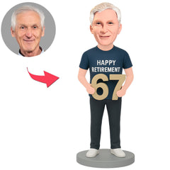 67 Jahre glücklicher Rentner Benutzerdefinierte Bobbleheads